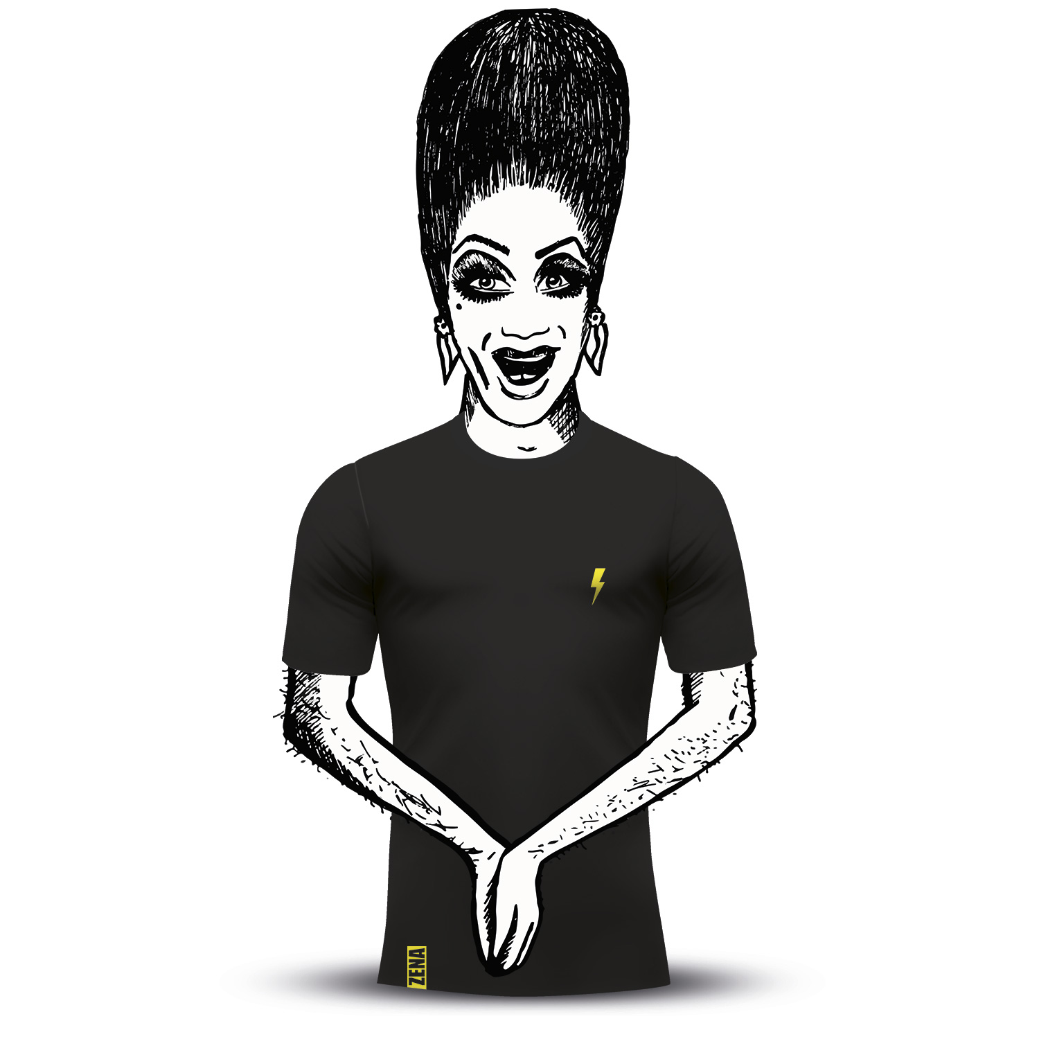 Zena T-shirt Flash Black